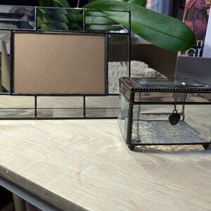 J Devlin Glass Art Photo Frame and Trinket Box